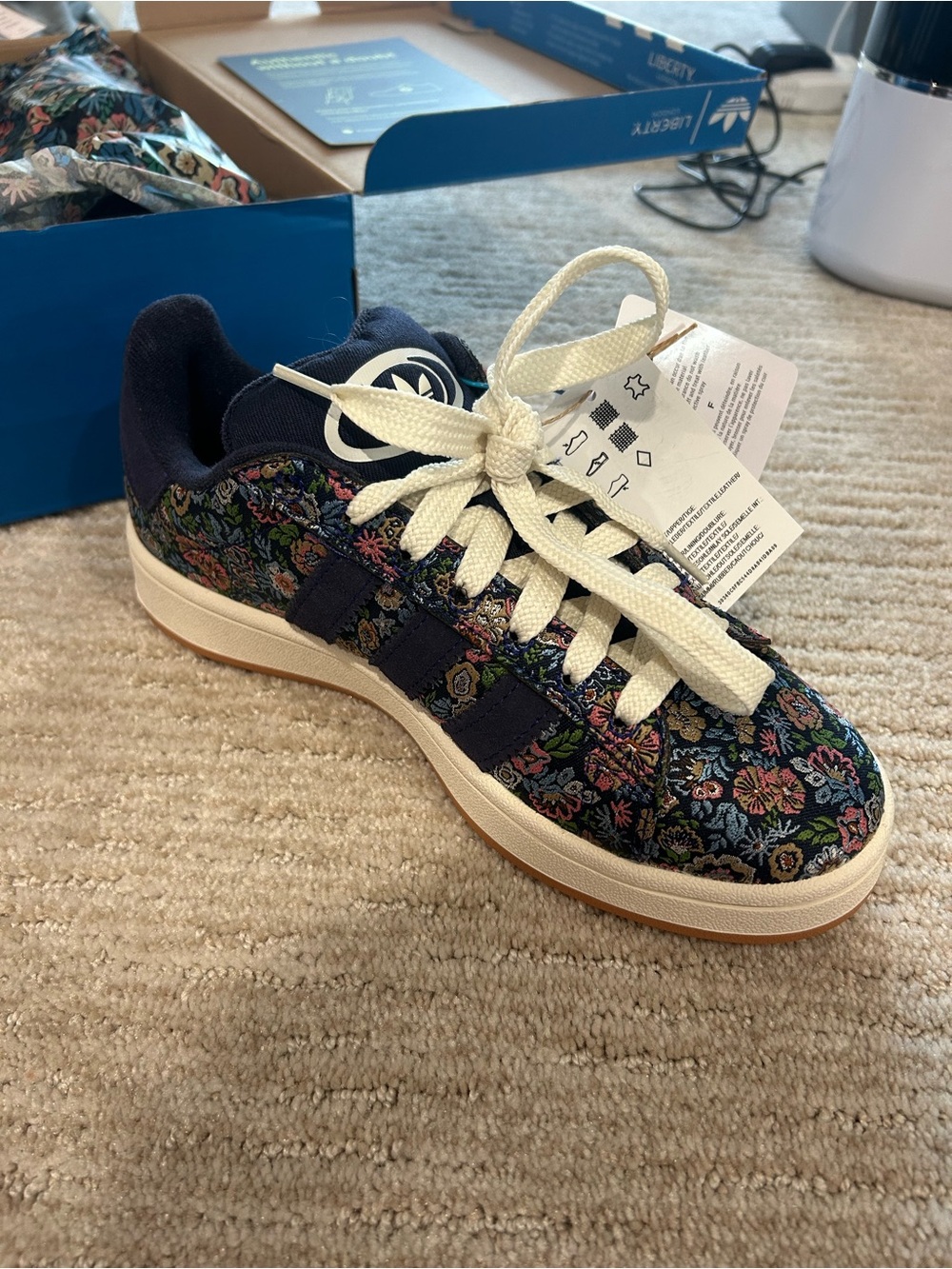 adidas Campus Floral Sneaker - Navy & Cream